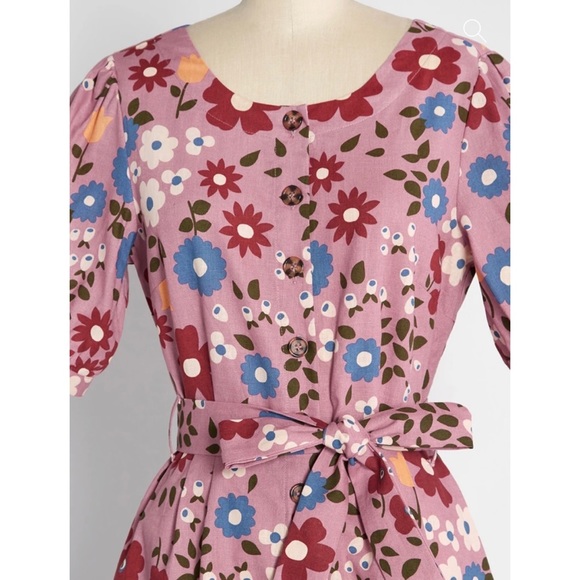 ModCloth Floral Button Up Dress - Picture 3 of 4